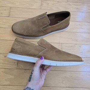 Clarks | Force Free brown leather preppy slip-on sneakers | MENS 13